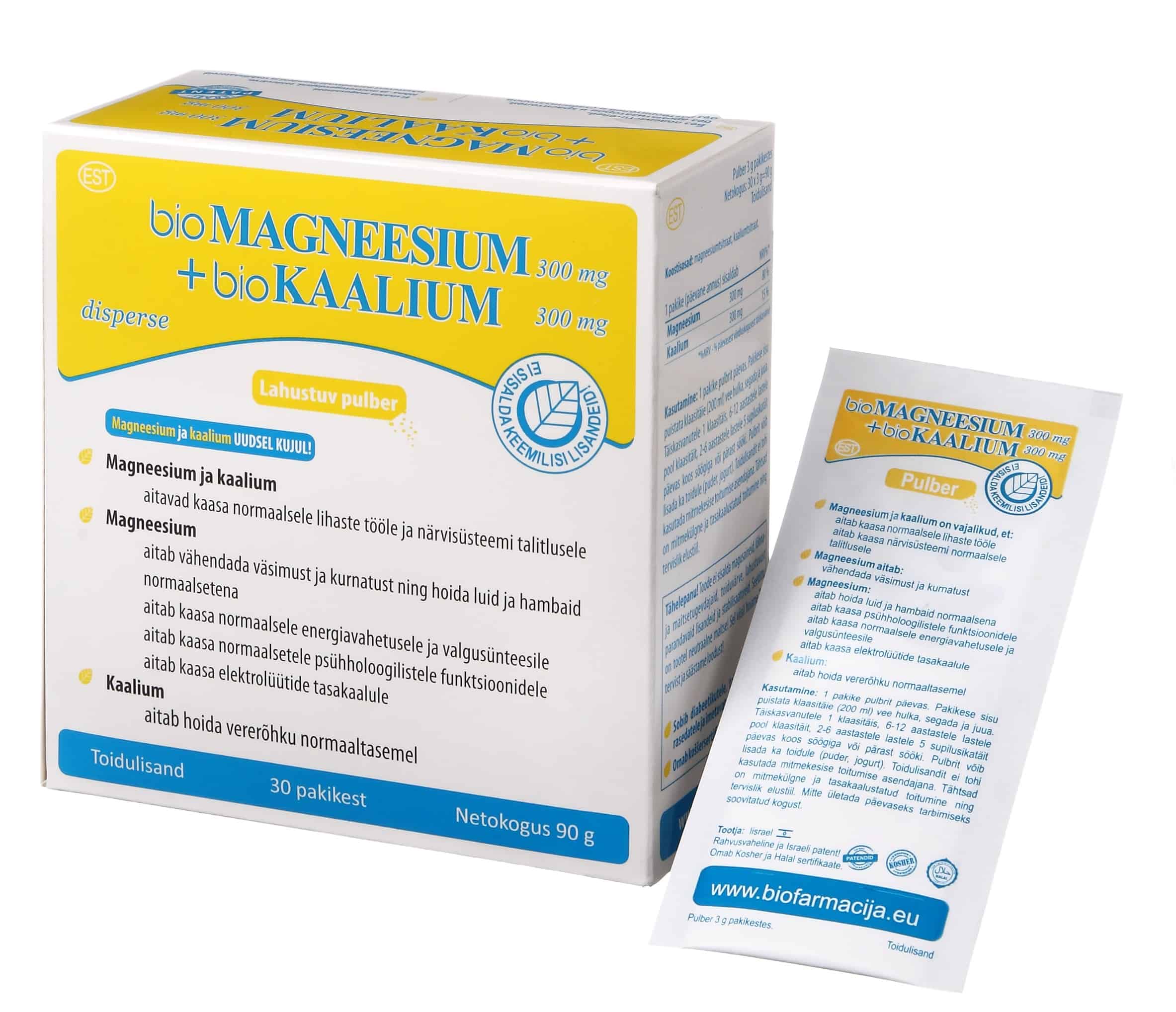 Biofarmacija bioMagnesium 300mg + bioPotassium 300mg, N30