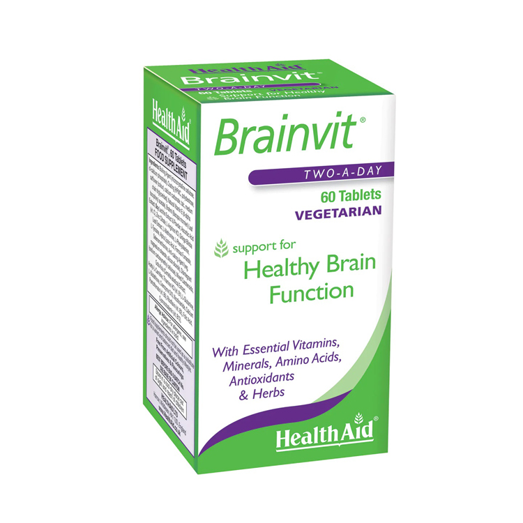 HealthAid BrainVit (Ginkgo Biloba, Gotu Kola, Bacopa, Vitamins, Minerals, Amino Acids, Antioxidants)