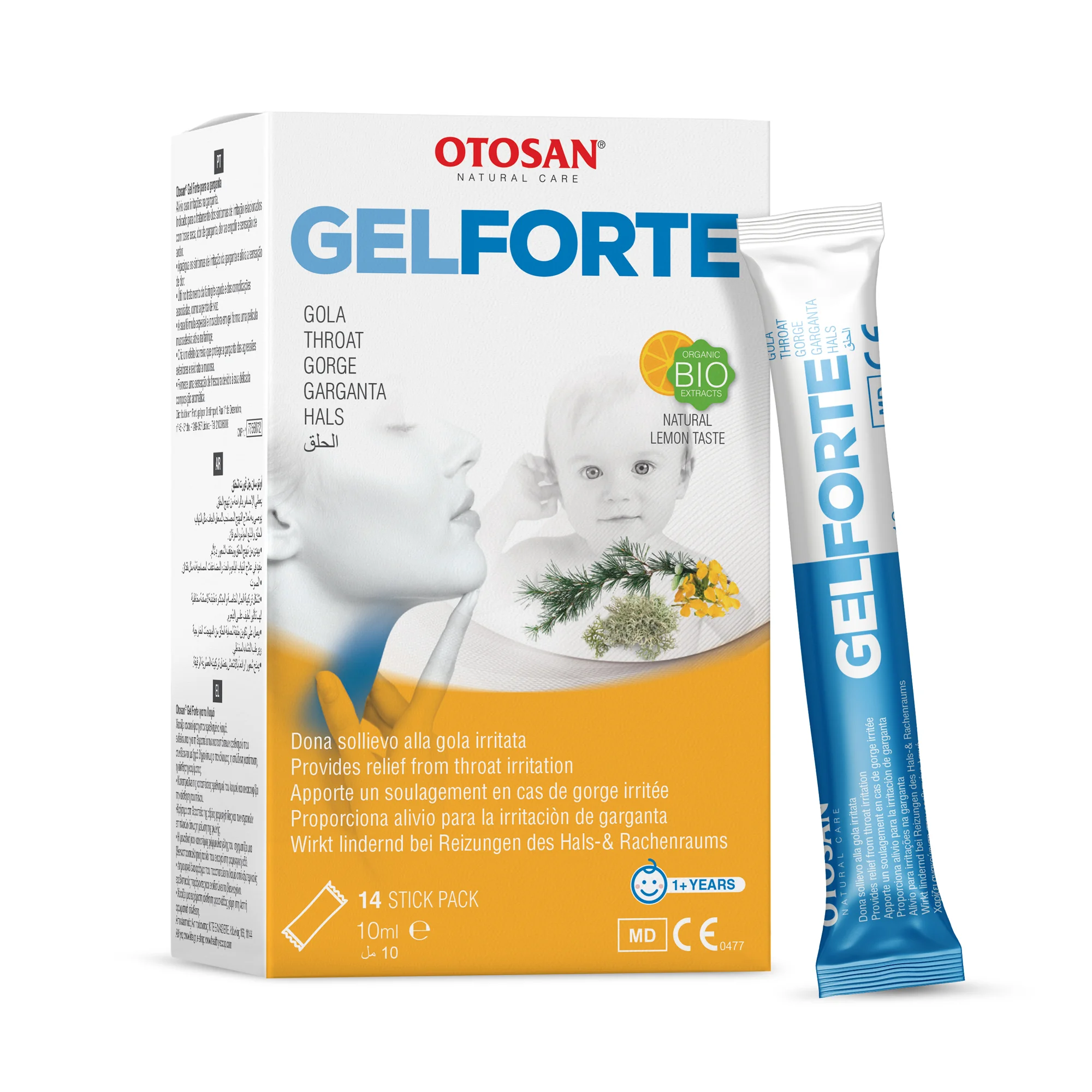 Otosan Throat Gel Forte Natural Lemon 14x10ml