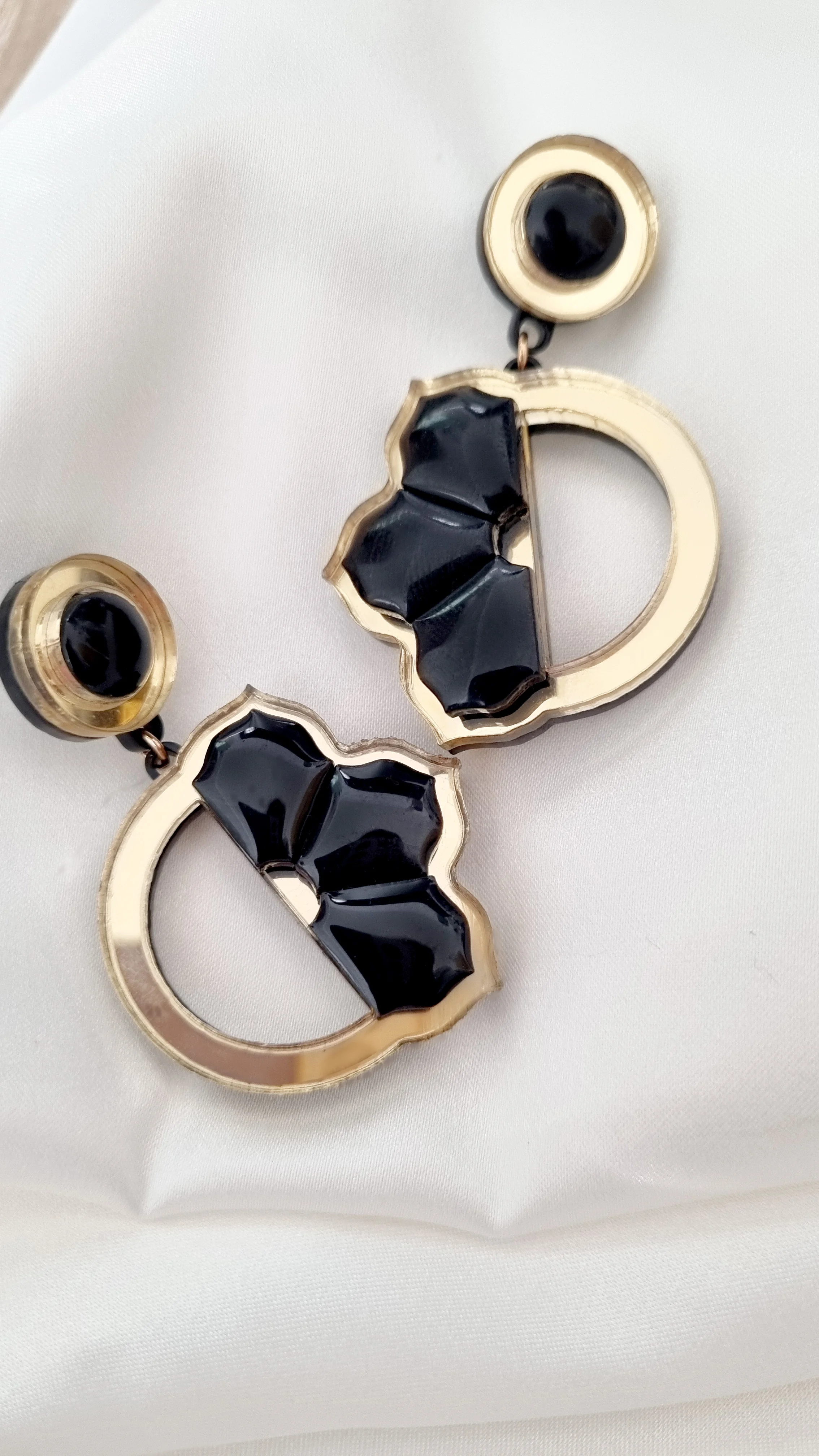 Canelle Jewelry Exclusive Designer Handmade Earrings Sakura Black