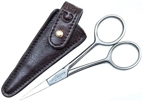 Captain Fawcett Grooming Scissors With Leather Pouch