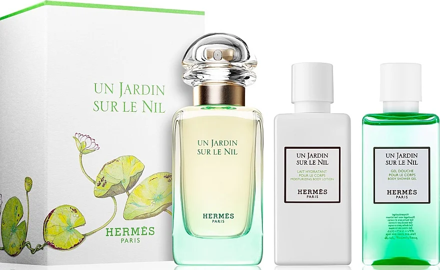 Hermes Un Jardin Sur Le Nil Set (Eau de Toilette 50ml + Body Lotion 40ml + Shower Gel 40ml