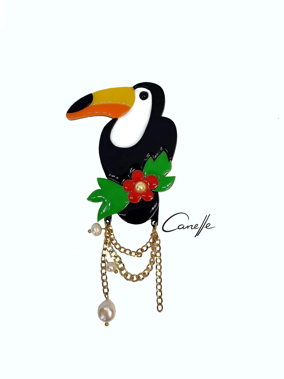 Canelle Jewelry Exclusive Designer Handmade Brooch Toucan