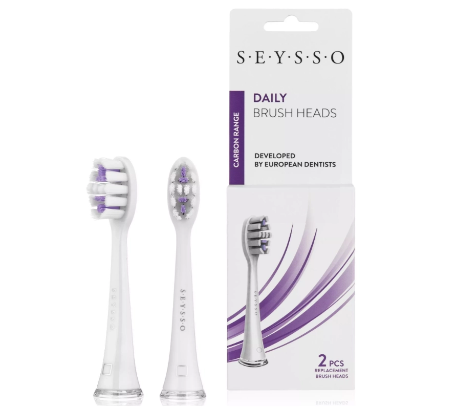 SEYSSO Carbon Range Daily Brush Heads White 2pcs