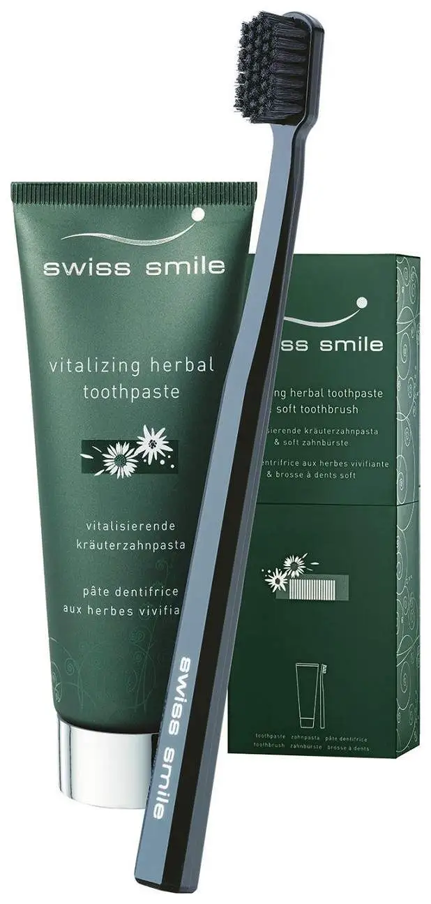 Swiss Smile Vitalizing Herbal Toothpaste + Soft Toothbrush Set 75ml