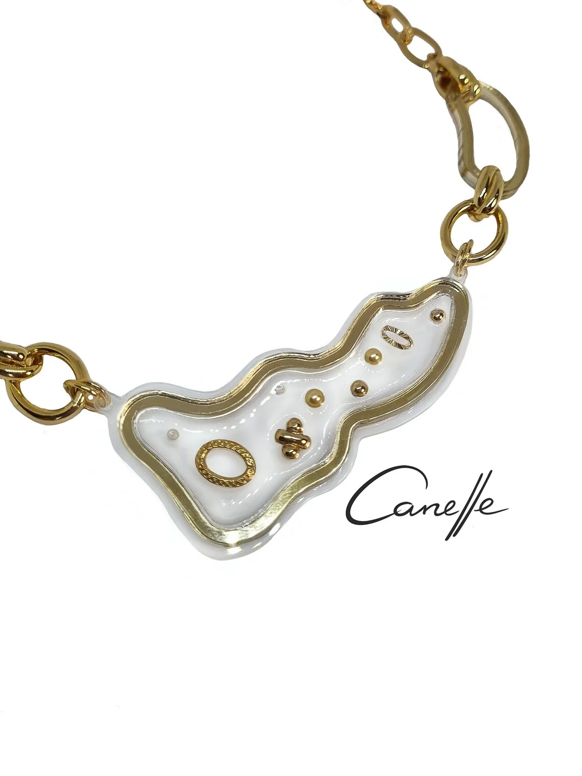 Canelle Jewelry Exclusive Designer Handmade Elegant Necklace with Chain Gold plated