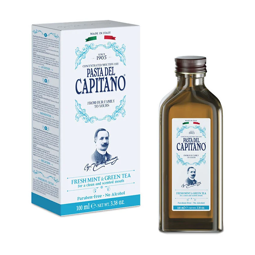 Pasta del Capitano 1905 Concentrated Mouthwash Fresh Mint and Green Tea 100ml