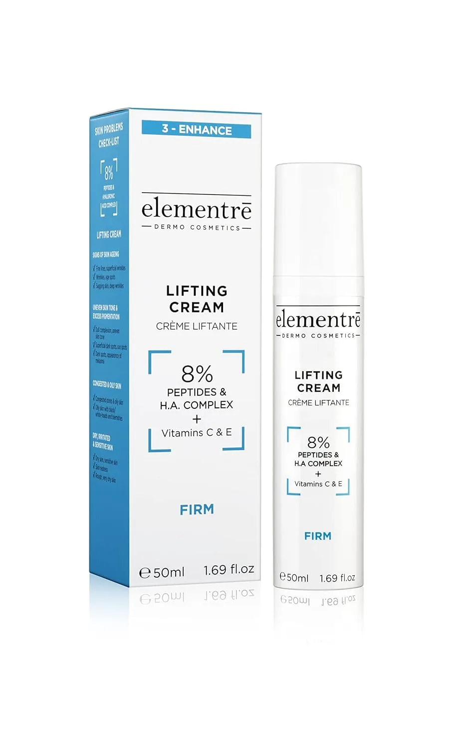 Elementre Dermo Cosmetics Lifting Cream 8% Peptides & Hyaluronic Acid 50ml