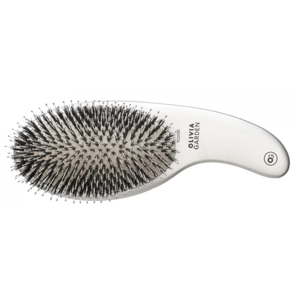 Olivia Garden Expert Care Curve Combo Silver hairbrush