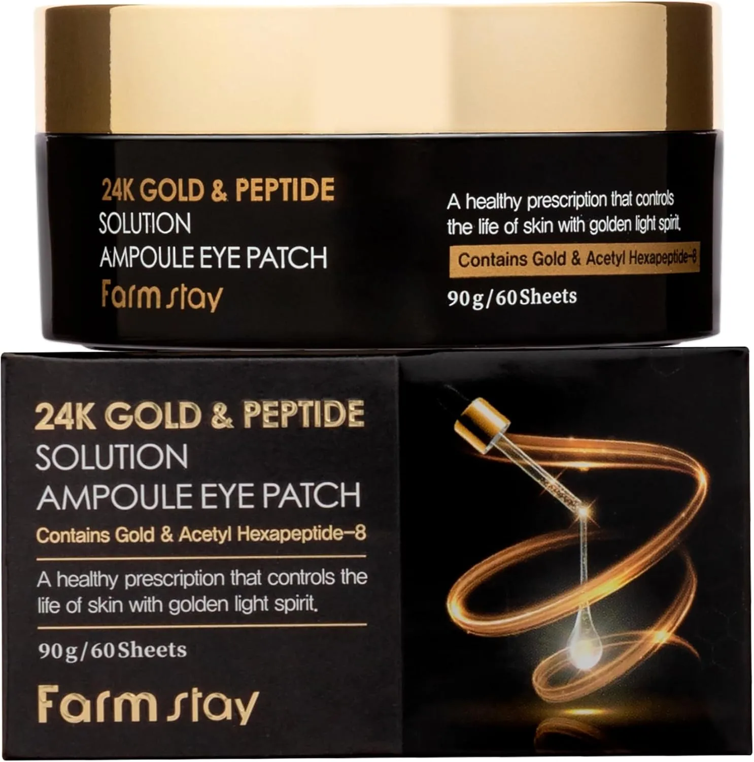 Farmstay 24K Gold & Peptide Sulution Ampoule Eye Patch 90g/ 60sheets