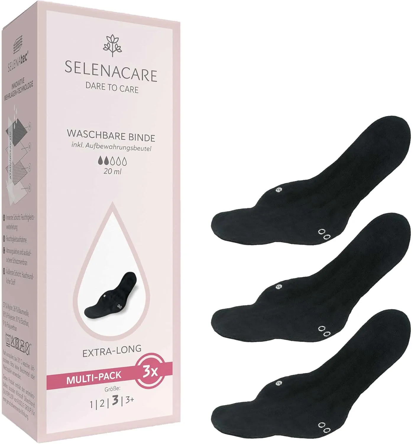 Selenacare Washable Pads black 3