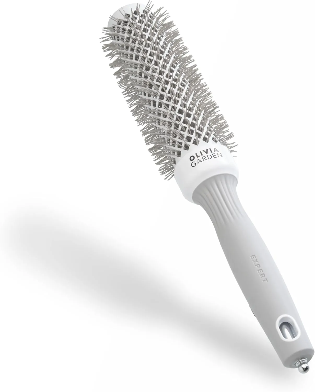Olivia Garden Wavy Bristles White & Grey Brush 35mm