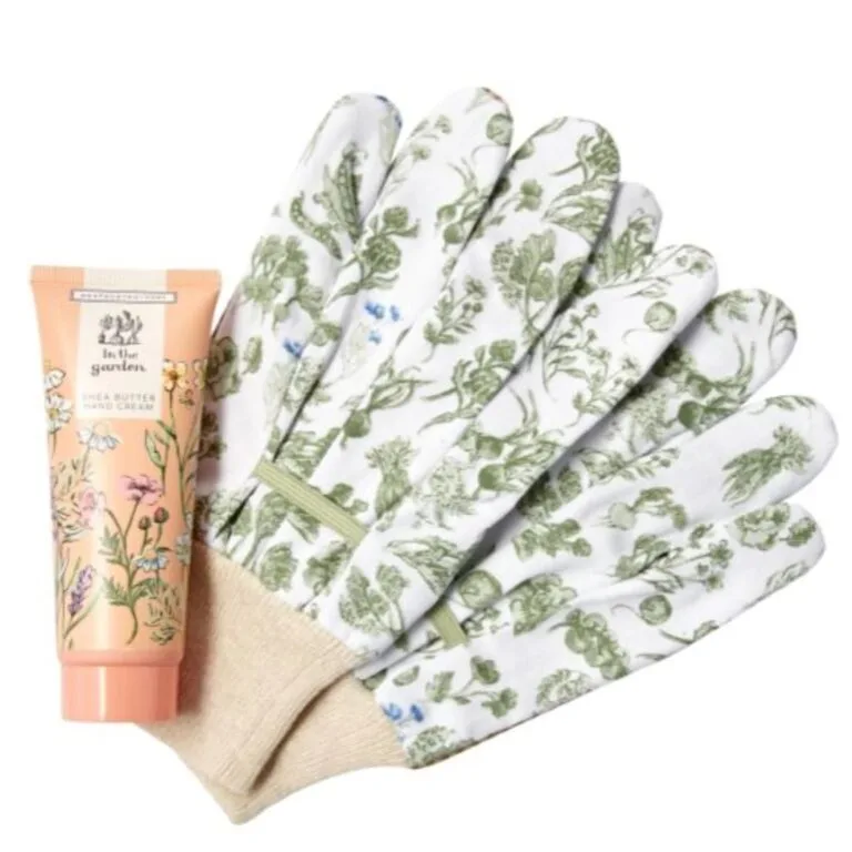 Heathcote & Ivory In The Garden Gardening Gloves & Hand Cream Set 100ml