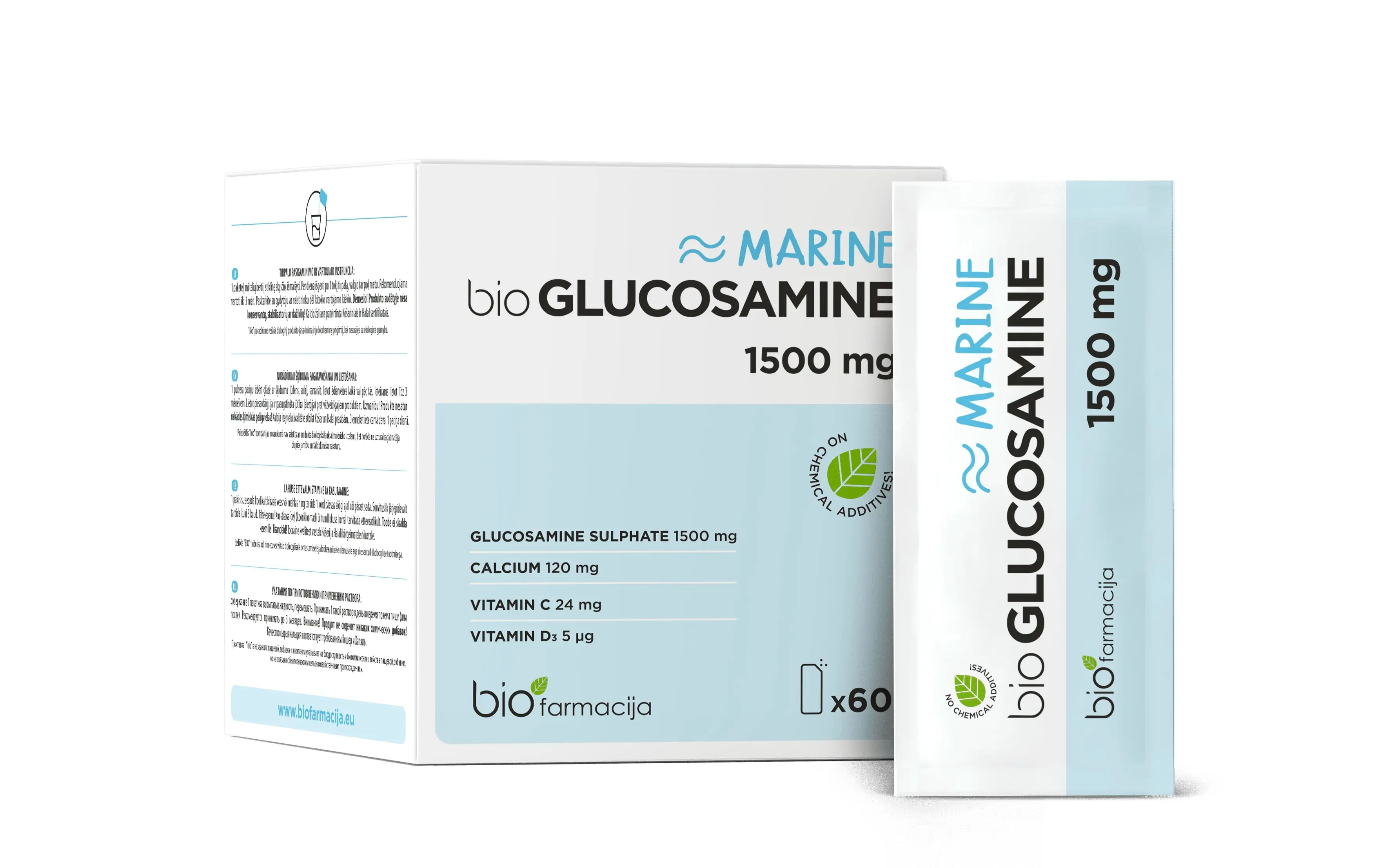 BIOfarmacija Glucosamine Marine 1500 mg, N60