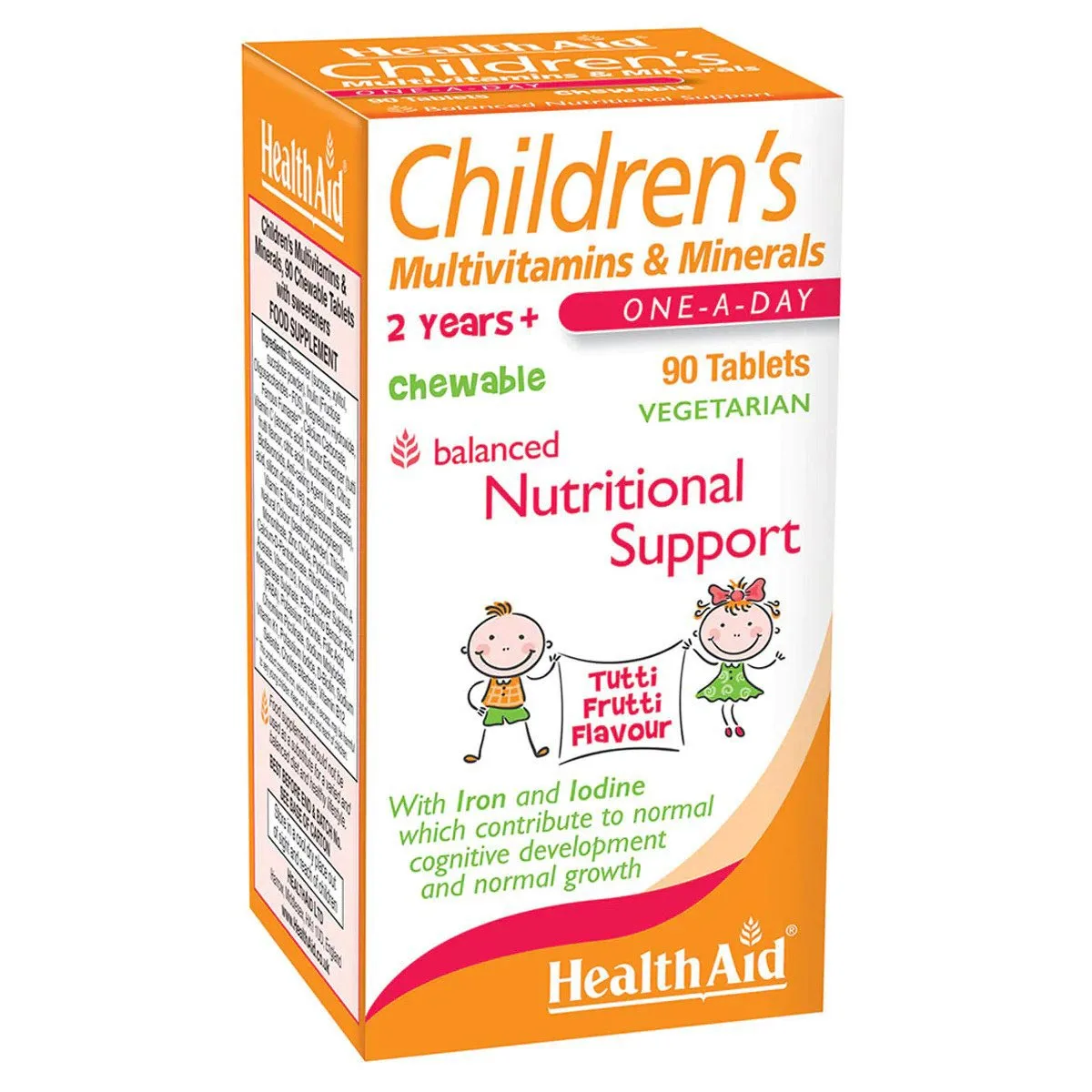 HealthAid Children’s MultiVitamin + Minerals Chewable Tablets N90