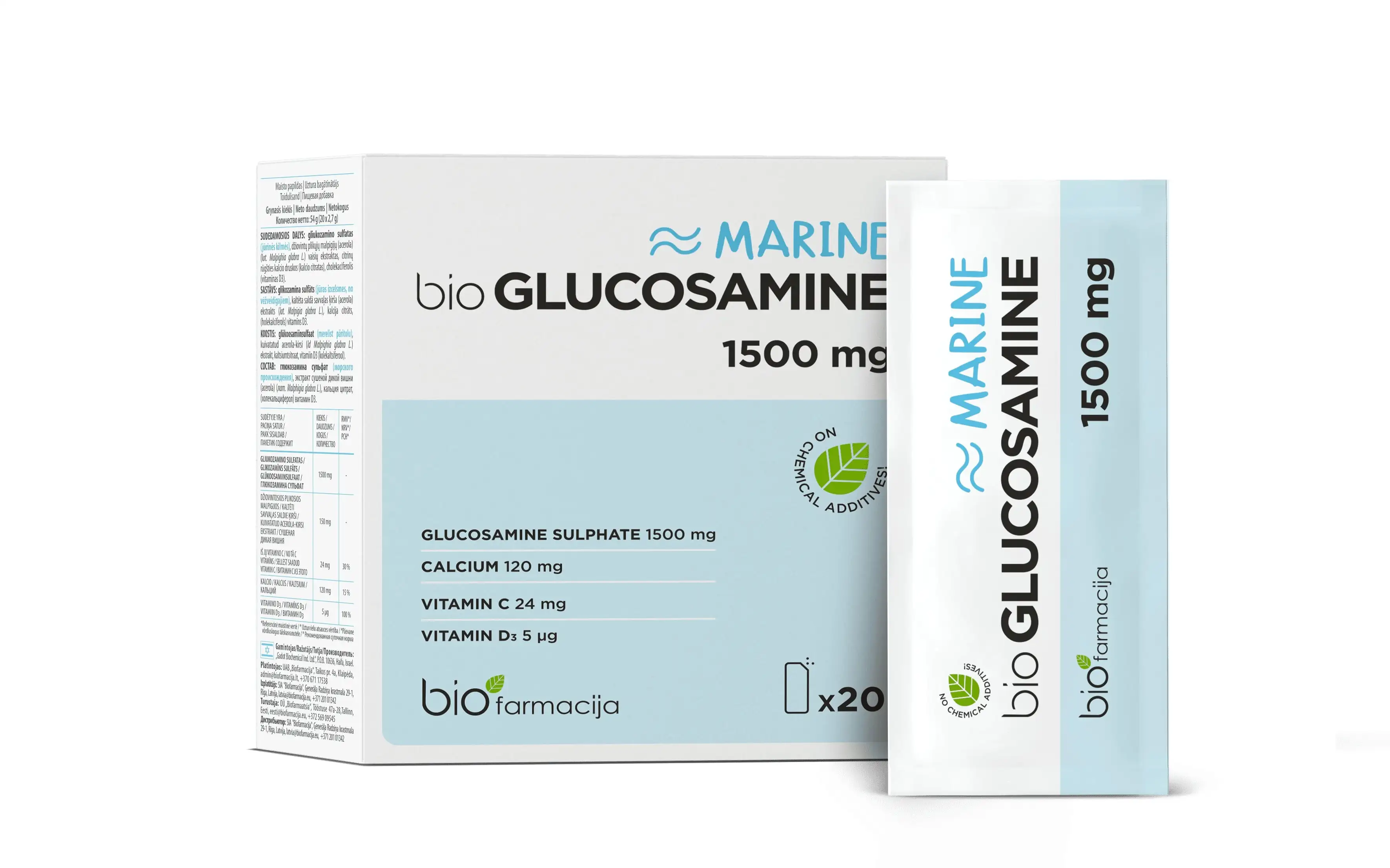 BIOfarmacija Glucosamine Marine 1500 mg, N20