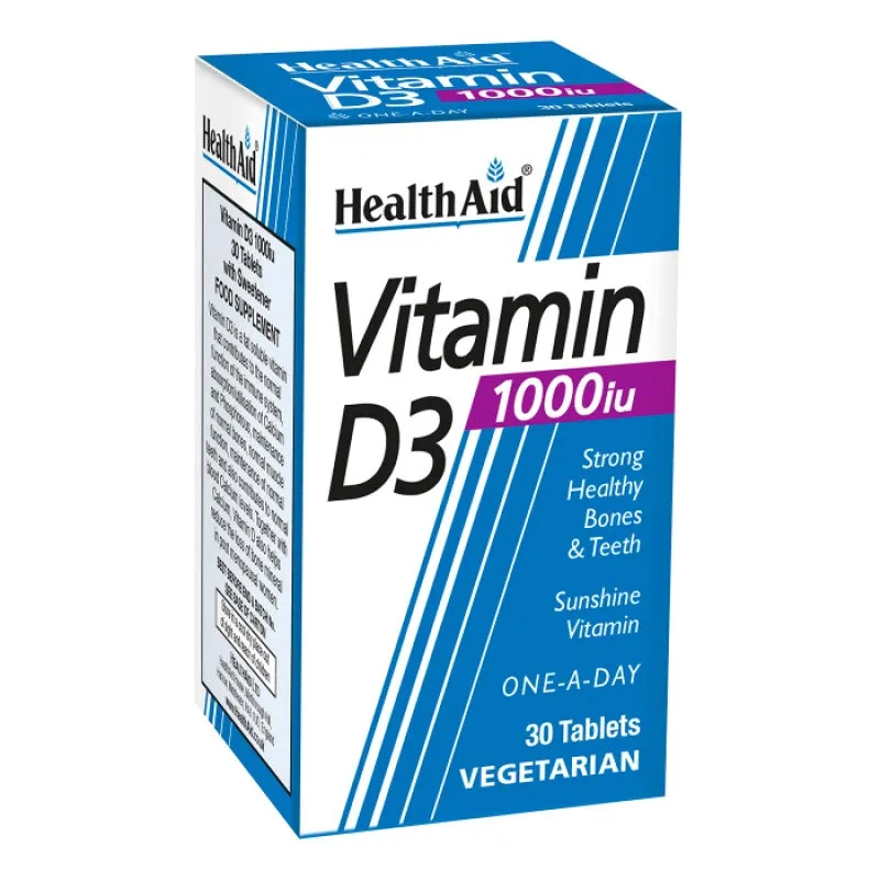 HealthAid Vitamin D3 1000 IU Tablets N30