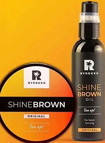 Byrokko Shine Brown Tan Up! Tanning Accelerator Cream 200ml and Shine Brown Quick Tanning Accelerator 150ml