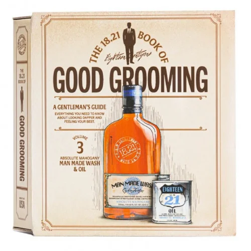 Man Made 18.21 Mens Hair And Body Care Set Faux Book Absolute Mahogany